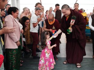 Thaye Dorje, His Holiness the 17th Gyalwa Karmapa, visits Montchardon on his European tour, 2023. Photo: Tokpa Korlo.