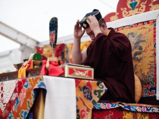 Thaye Dorje, His Holiness the 17th Gyalwa Karmapa, visits Montchardon on his European tour, 2023. Photo: Tokpa Korlo.