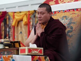 Thaye Dorje, His Holiness the 17th Gyalwa Karmapa, visits Montchardon on his European tour, 2023. Photo: Tokpa Korlo.