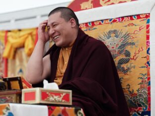 Thaye Dorje, His Holiness the 17th Gyalwa Karmapa, visits Montchardon on his European tour, 2023. Photo: Tokpa Korlo.