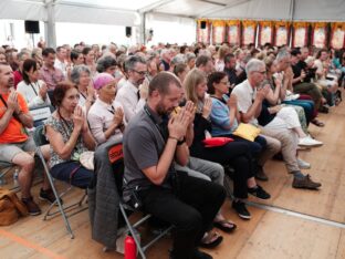 Thaye Dorje, His Holiness the 17th Gyalwa Karmapa, visits Montchardon on his European tour, 2023. Photo: Tokpa Korlo.