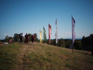 Thaye Dorje, His Holiness the 17th Karmapa, visits Dhagpo Kundrol Ling in France, 2023. Photo: Tokpa Korlo