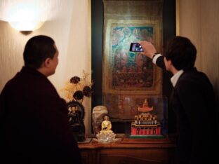 Thaye Dorje, His Holiness the 17th Karmapa, visits Dhagpo Kundrol Ling in France, 2023. Photo: Tokpa Korlo