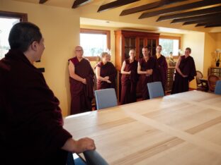 Thaye Dorje, His Holiness the 17th Karmapa, visits Dhagpo Kundrol Ling in France, 2023. Photo: Tokpa Korlo