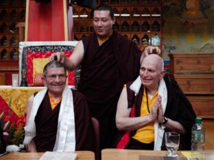 Thaye Dorje, His Holiness the 17th Karmapa, visits Dhagpo Kundrol Ling in France, 2023. Photo: Tokpa Korlo