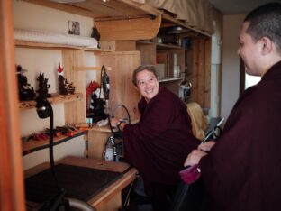 Thaye Dorje, His Holiness the 17th Karmapa, visits Dhagpo Kundrol Ling in France, 2023. Photo: Tokpa Korlo