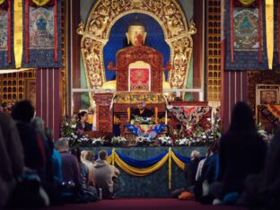 Thaye Dorje, His Holiness the 17th Gyalwa Karmapa, bestowed the empowerment of Dorje Sempa at the Karmapa Public Course 2024 in KIBI, New Delhi. Photo: Tokpa Korlo.