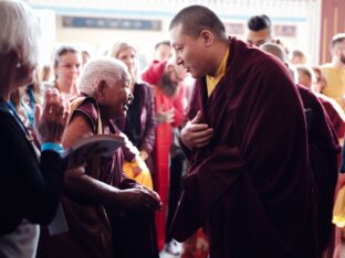 Thaye Dorje, His Holiness the 17th Gyalwa Karmapa, bestowed the empowerment of Dorje Sempa at the Karmapa Public Course 2024 in KIBI, New Delhi. Photo: Tokpa Korlo.