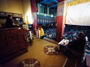 Thaye Dorje, His Holiness the 17th Gyalwa Karmapa, bestowed the empowerment of Dorje Sempa at the Karmapa Public Course 2024 in KIBI, New Delhi. Photo: Tokpa Korlo.