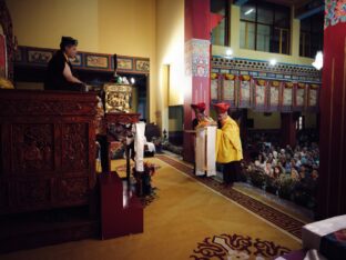 Thaye Dorje, His Holiness the 17th Gyalwa Karmapa, presided over the Karmapa Public Course 2024 in KIBI, New Delhi. Photo: Tokpa Korlo.