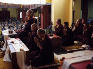 Thaye Dorje, His Holiness the 17th Gyalwa Karmapa, presided over the Karmapa Public Course 2024 in KIBI, New Delhi. Photo: Tokpa Korlo.