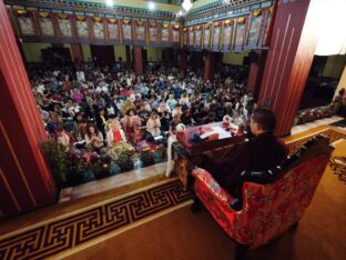 Thaye Dorje, His Holiness the 17th Gyalwa Karmapa, presided over the Karmapa Public Course 2024 in KIBI, New Delhi. Photo: Tokpa Korlo.