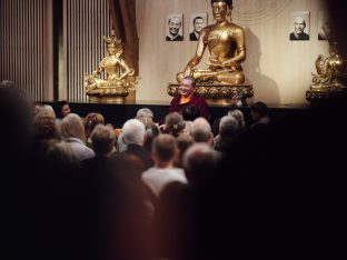 Thaye Dorje, His Holiness the 17th Gyalwa Karmapa, visits the Europe Center. Photo: Tokpa Korlo