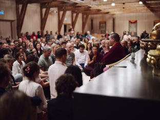 Thaye Dorje, His Holiness the 17th Gyalwa Karmapa, visits the Europe Center. Photo: Tokpa Korlo