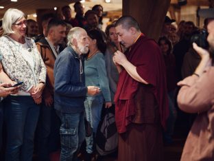 Thaye Dorje, His Holiness the 17th Gyalwa Karmapa, visits the Europe Center. Photo: Tokpa Korlo