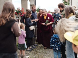 Thaye Dorje, His Holiness the 17th Gyalwa Karmapa, visits the Europe Center. Photo: Tokpa Korlo