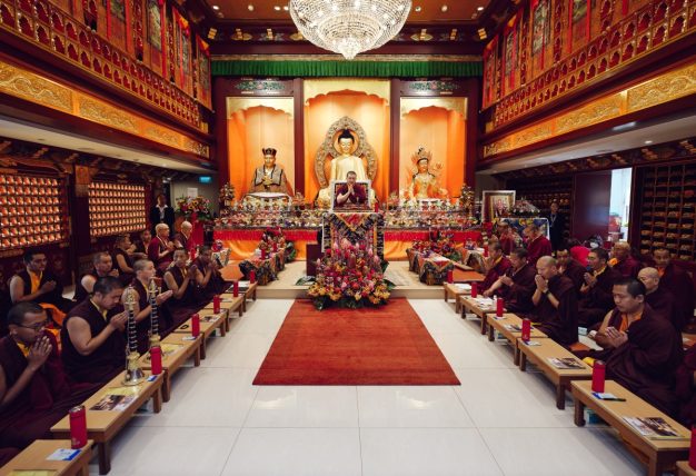 Thaye Dorje, His Holiness the 17th Gyalwa Karmapa, visits Karma Kagyu Buddhist Centre (KKBC) in Singapore, 2025. Photo: Tokpa Korlo.