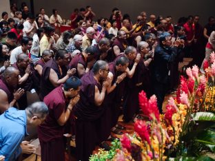 Thaye Dorje, His Holiness the 17th Gyalwa Karmapa, visits Karma Kagyu Buddhist Centre (KKBC) in Singapore, 2025. Photo: Tokpa Korlo.