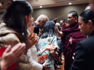 Thaye Dorje, His Holiness the 17th Gyalwa Karmapa, visits Karma Kagyu Buddhist Centre (KKBC) in Singapore, 2025. Photo: Tokpa Korlo.
