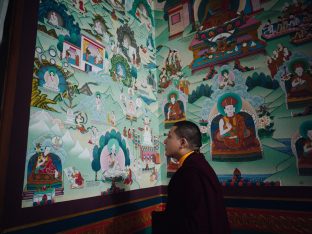 Thaye Dorje, His Holiness the 17th Gyalwa Karmapa, visits Dhagpo Sheydrub Ling. Photo: Tokpa Korlo