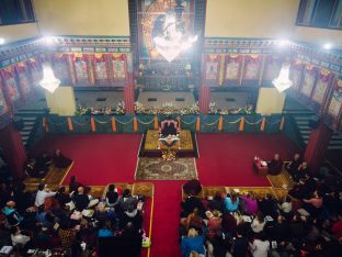 Thaye Dorje, His Holiness the 17th Gyalwa Karmapa, taught at the Public Meditation Course at the Karmapa International Buddhist Institute, 2025. Photo: Tokpa Korlo