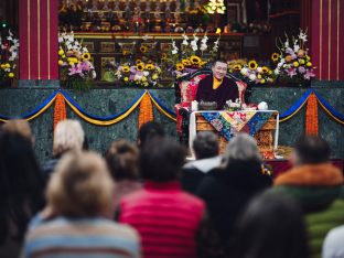 Thaye Dorje, His Holiness the 17th Gyalwa Karmapa, taught at the Public Meditation Course at the Karmapa International Buddhist Institute, 2025. Photo: Tokpa Korlo