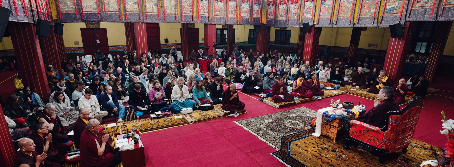Thaye Dorje, His Holiness the 17th Gyalwa Karmapa, taught at the Public Meditation Course at the Karmapa International Buddhist Institute, 2025. Photo: Tokpa Korlo