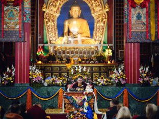Thaye Dorje, His Holiness the 17th Gyalwa Karmapa, taught at the Public Meditation Course at the Karmapa International Buddhist Institute, 2025. Photo: Tokpa Korlo