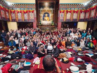 Thaye Dorje, His Holiness the 17th Gyalwa Karmapa, taught at the Public Meditation Course at the Karmapa International Buddhist Institute, 2025. Photo: Tokpa Korlo