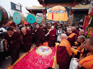 Thaye Dorje, His Holiness the 17th Gyalwa Karmapa, presided over the 23rd Kagyu Monlam at Bodh Gaya, in 2025. Photo: Tokpa Korlo.