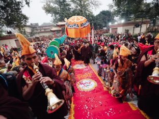 Thaye Dorje, His Holiness the 17th Gyalwa Karmapa, presided over the 23rd Kagyu Monlam at Bodh Gaya, in 2025. Photo: Tokpa Korlo.