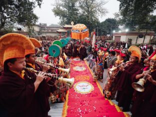 Thaye Dorje, His Holiness the 17th Gyalwa Karmapa, presided over the 23rd Kagyu Monlam at Bodh Gaya, in 2025. Photo: Tokpa Korlo.