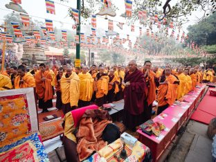 Thaye Dorje, His Holiness the 17th Gyalwa Karmapa, presided over the 23rd Kagyu Monlam at Bodh Gaya, in 2025. Photo: Tokpa Korlo.