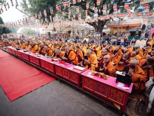 Thaye Dorje, His Holiness the 17th Gyalwa Karmapa, presided over the 23rd Kagyu Monlam at Bodh Gaya, in 2025. Photo: Tokpa Korlo.