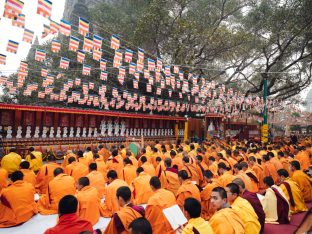 Thaye Dorje, His Holiness the 17th Gyalwa Karmapa, presided over the 23rd Kagyu Monlam at Bodh Gaya, in 2025. Photo: Tokpa Korlo.