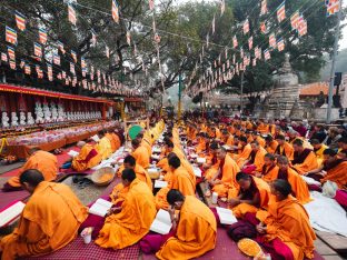 Thaye Dorje, His Holiness the 17th Gyalwa Karmapa, presided over the 23rd Kagyu Monlam at Bodh Gaya, in 2025. Photo: Tokpa Korlo.