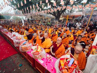 Thaye Dorje, His Holiness the 17th Gyalwa Karmapa, presided over the 23rd Kagyu Monlam at Bodh Gaya, in 2025. Photo: Tokpa Korlo.