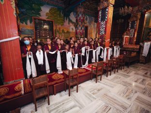 Thaye Dorje, His Holiness the 17th Gyalwa Karmapa, presided over the 23rd Kagyu Monlam at Bodh Gaya, in 2025. Photo: Tokpa Korlo.