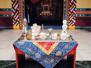 Pujas for His Eminence the 3rd Jamgon Ju Mipham Namgyal Gyatso Tshojung Gyepe Dorje, presided over by Thaye Dorje, His Holiness the 17th Gyalwa Karmapa. Photo: Tokpa Korlo.