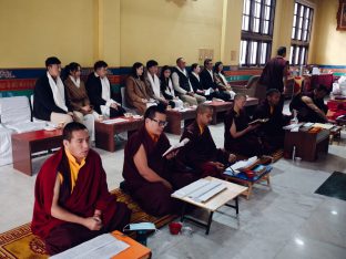 Pujas for His Eminence the 3rd Jamgon Ju Mipham Namgyal Gyatso Tshojung Gyepe Dorje, presided over by Thaye Dorje, His Holiness the 17th Gyalwa Karmapa. Photo: Tokpa Korlo.
