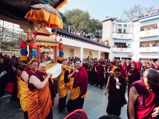 The cremation ceremony for His Eminence Mipham Namgyal Gyatso Tshojung Gyepe Dorje took place at the Karmapa International Buddhist Institute, Feb 2026. Photo: Tokpa Korlo.