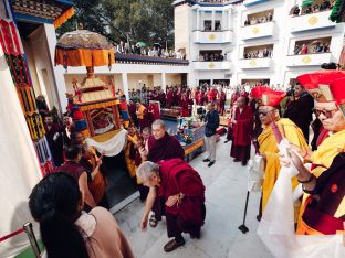 The cremation ceremony for His Eminence Mipham Namgyal Gyatso Tshojung Gyepe Dorje took place at the Karmapa International Buddhist Institute, Feb 2026. Photo: Tokpa Korlo.