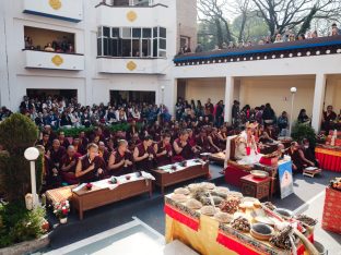 The cremation ceremony for His Eminence Mipham Namgyal Gyatso Tshojung Gyepe Dorje took place at the Karmapa International Buddhist Institute, Feb 2026. Photo: Tokpa Korlo.