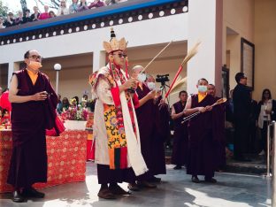 The cremation ceremony for His Eminence Mipham Namgyal Gyatso Tshojung Gyepe Dorje took place at the Karmapa International Buddhist Institute, Feb 2026. Photo: Tokpa Korlo.