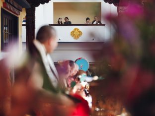 The cremation ceremony for His Eminence Mipham Namgyal Gyatso Tshojung Gyepe Dorje took place at the Karmapa International Buddhist Institute, Feb 2026. Photo: Tokpa Korlo.