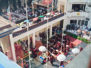 The cremation ceremony for His Eminence Mipham Namgyal Gyatso Tshojung Gyepe Dorje took place at the Karmapa International Buddhist Institute, Feb 2026. Photo: Tokpa Korlo.