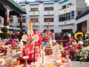 The cremation ceremony for His Eminence Mipham Namgyal Gyatso Tshojung Gyepe Dorje took place at the Karmapa International Buddhist Institute, Feb 2026. Photo: Tokpa Korlo.