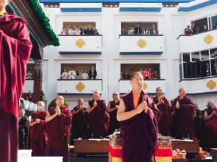 The cremation ceremony for His Eminence Mipham Namgyal Gyatso Tshojung Gyepe Dorje took place at the Karmapa International Buddhist Institute, Feb 2026. Photo: Tokpa Korlo.