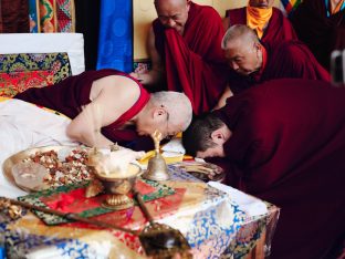 The cremation ceremony for His Eminence Mipham Namgyal Gyatso Tshojung Gyepe Dorje took place at the Karmapa International Buddhist Institute, Feb 2026. Photo: Tokpa Korlo.