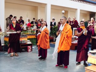 The cremation ceremony for His Eminence Mipham Namgyal Gyatso Tshojung Gyepe Dorje took place at the Karmapa International Buddhist Institute, Feb 2026. Photo: Tokpa Korlo.
